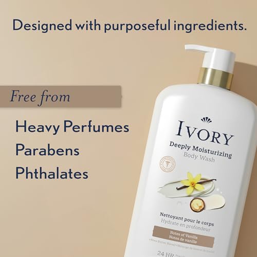 Ivory Moisturizing Body Wash, Shea Butter, Dry Skin Relief, 27 oz