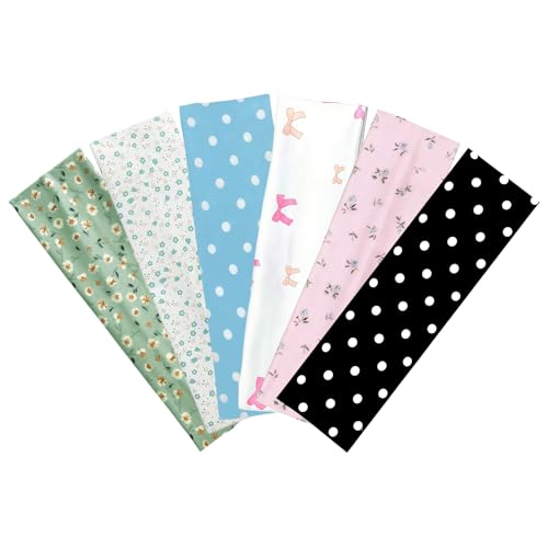 Women's Headbands Non-Slip Elastic 2 Inch Wide 6 Pack