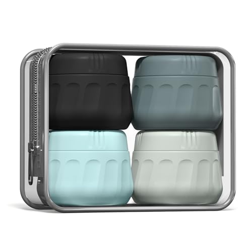 TSA Approved Travel Containers for Toiletries, 4-Pack Silicone Jars