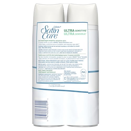 Gillette Venus Satin Care Ultra Sensitive Shave Gel for Women, 2-Pack