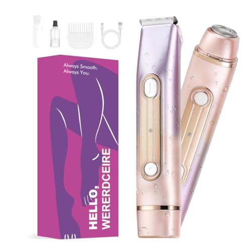Women's Waterproof Bikini Trimmer with Dual Head & USB Rechargeable