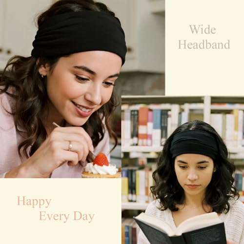 YONUF Wide Boho Headbands for Women - 4 Pack Knotted Hair Accessories
