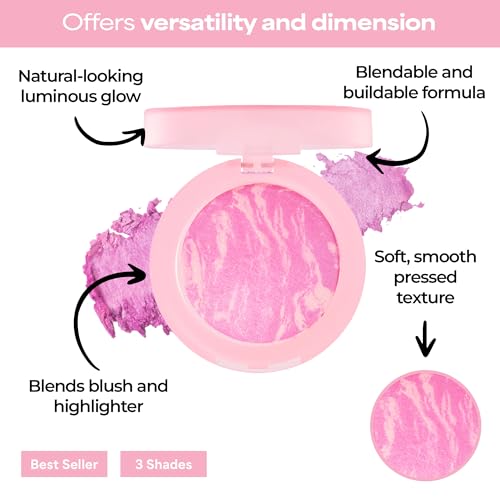 MCoBeauty Baked Blush & Highlighter - Cool Pink