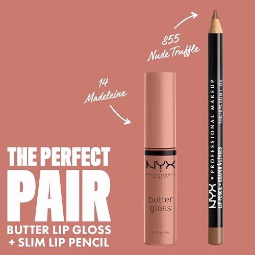 NYX Butter Gloss Madeleine Non-Sticky Lip Gloss 0.27 Fl Oz - Mid-Tone Nude