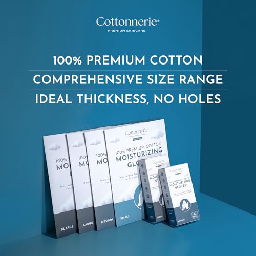 Cottonnerie 100% Cotton Moisturizing Gloves for Dry Hands