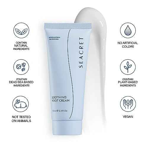 SEACRET Foot Cream - Enriched with Tea Tree Oil, Shea Butter, Cocoa Butter, Olive Oil, and Dead Sea Minerals