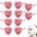 10 Sets Plastic Heart-Shaped Facial Mask Mixing Bowl with Spatula - Facemask Bowl DIY Skincare Tools for Women, Home & Professional Beauty Salon Use (Pink)