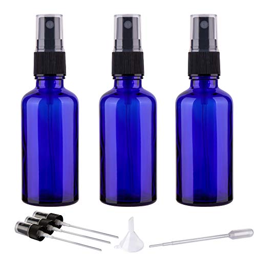 2oz Glass Spray Bottles for Essential Oils, Blue 3-Pack