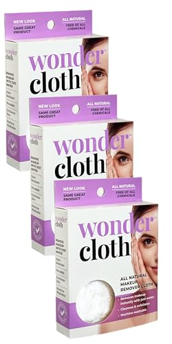 Wonder Cloth Makeup Remover - Pack of 3, All-Natural Reusable