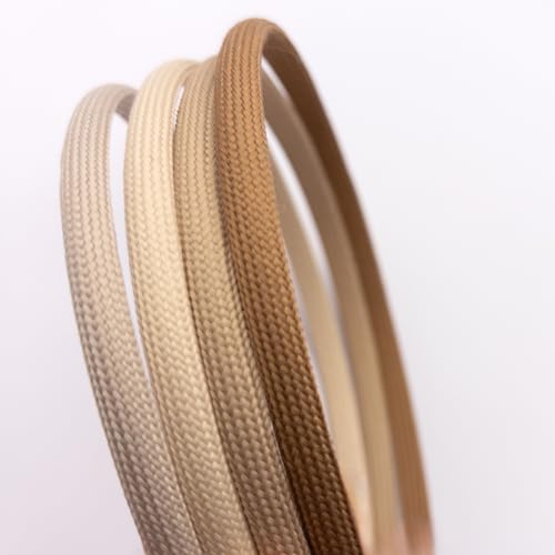 Heliums Thin Headbands For Women - 8mm Stylish Hairbands for Girls, 4 Count, Blends with Hair Color (Dark Blonde, Sandy, Beige and Ash Blonde)