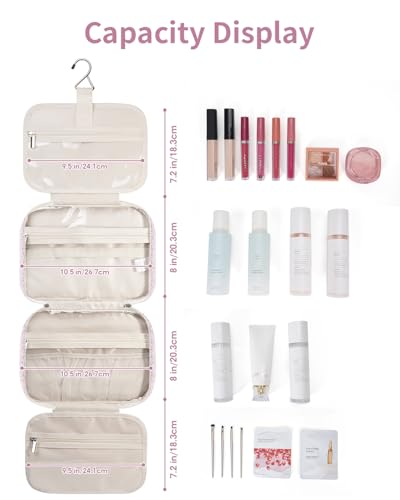 Narwey Hanging Toiletry Bag for Women – Travel Makeup Organizer