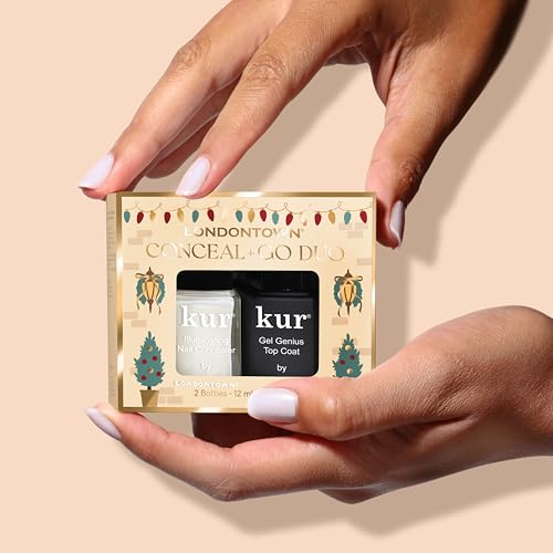 LONDONTOWN kur Original Nail Conceal & Go Duo Set, Includes Original Nail Illuminating Concealer & Gel Genius Top Coat, 2 Piece Set, 0.4 Fl Oz