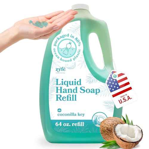 Vitamin infused Liquid Hand Soap Refill - Natural Plant Derived Moisturizing Handsoap with Essential Oil Fragrance Coconilla Key - Soft Hand Wash for Kitchen & Bathroom - Lush Soft Soap 64oz