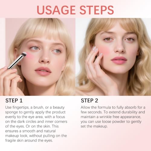 SURORAIN Waterproof Under Eye Concealer for Dark Circles, Moisturizing & Blending, Peach Tone