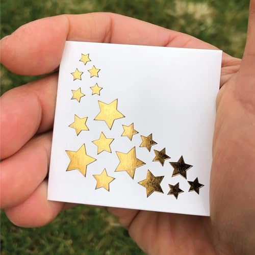 Metallic Gold Star Temporary Tattoos - 20 or 48 Pack