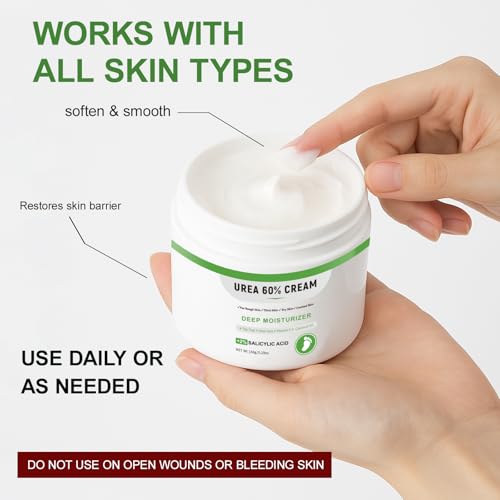 Urea Cream 60% with Salicylic Acid 2% - Dry Cracked Foot Repair Cream, 5.29oz