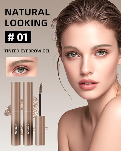 Waterproof Tinted Eyebrow Gel 2Pc Set - 24H Long Lasting Brow Filler