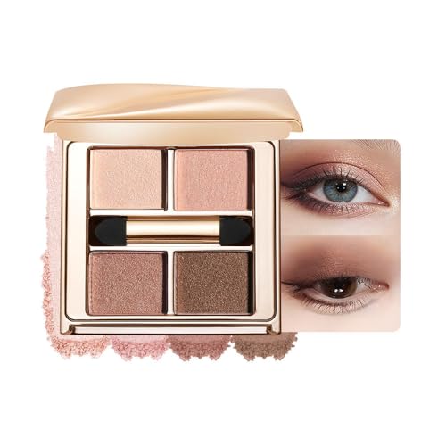 Nude Rose Shimmer Eyeshadow Palette - 4 Soft Pearl Shades