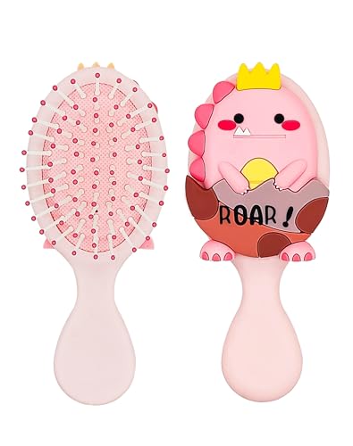 Stanoha Hair Brush Detangler Wet Hairbrush Detangling Women Mini Travel Small Toddler Kids Little Girls Cute Kawaii Pink Curly Straight Thick Thin Hair Untangle Portable Purse Pocket Paddle Brushes