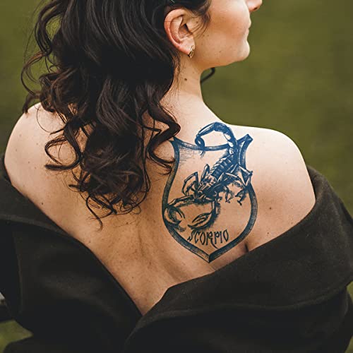 6 Sheets Semi Permanent Fake Waterproof Arm Temporary Tattoo Stickers Long Lasts 1-2 Weeks, Ship Boat Anchor Rope Compass Scorpion Lighthouse Sailor Sea Arrow Natural Fading