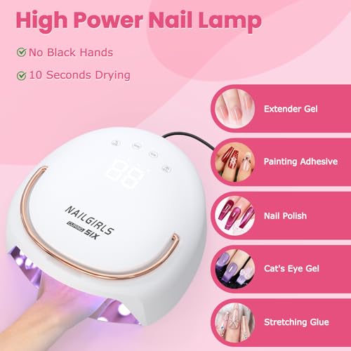 NAILGIRLS Professional UV Nail Lamp with 4 Timer Settings for Gel Nails & Salon Use