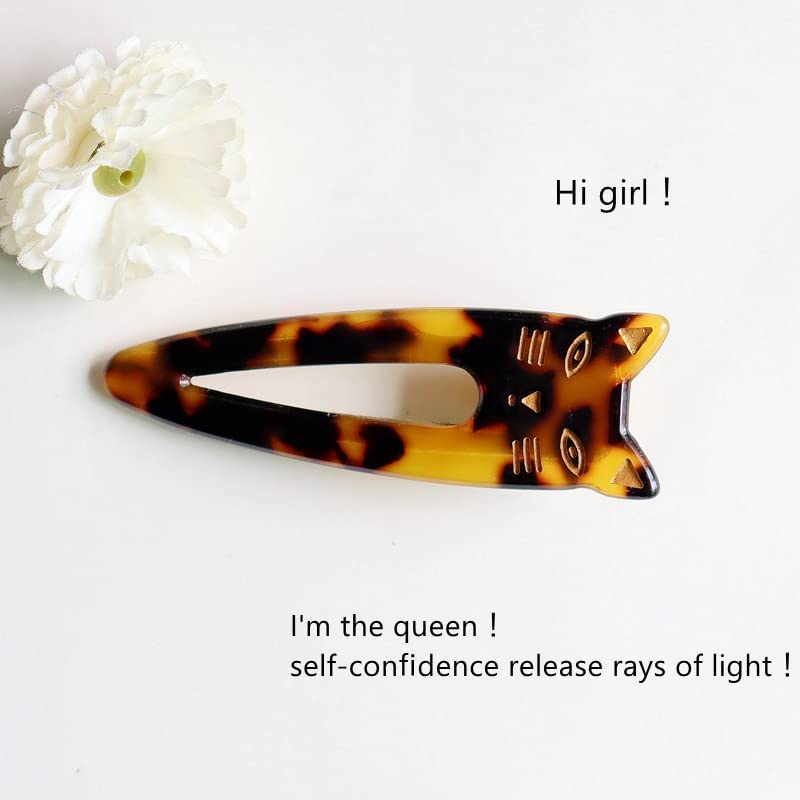 Cat Hair Clip for Women Girls Fashion Hairpins Alligator Clip Hair Accessories Coffee Tortoiseshell