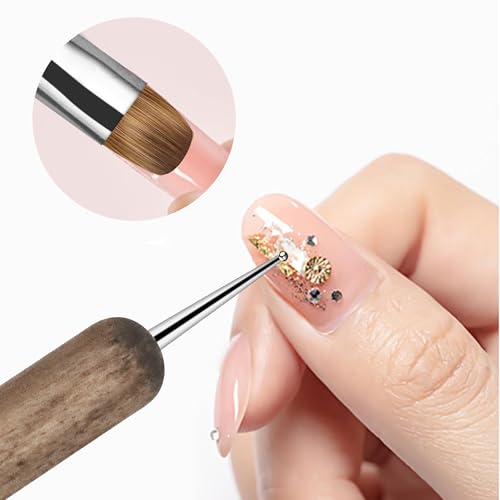 Varnishea Khaki-12# Kolinsky Nail Art Brush for Manicure Gel & Acrylic, 1.0 Count