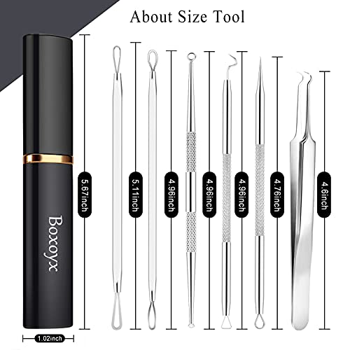 Blackhead Remover Tool Kit - 6 Pcs Pimple Popper with Stainless Steel Case