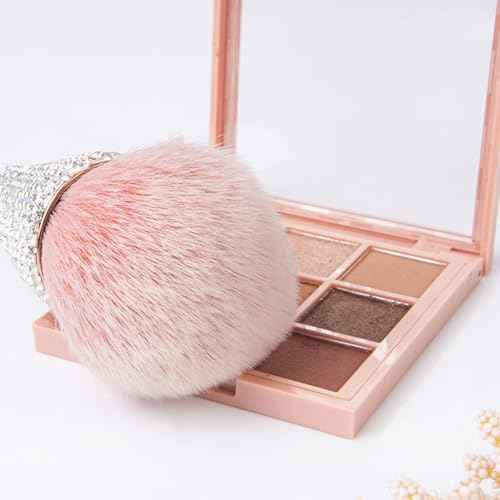 2 PCS Nail Art Dust Brush Shiny Rhinestone Nail Fust Brush Ultra Soft Nylon Dust Brush for Nails Large Brush Cleaner Nail Brushes for Nail Art Cleaner Tools Shape Nail Brush & Makeup Brush