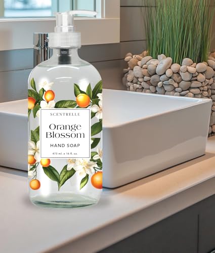 Scentrelle Hand Soap Set 4-Pack, 16 fl oz Glass Bottles