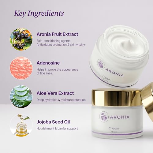 Aronia Extract Day Night Cream for Face Neck with Antioxidant Formula, Hydrating Moisturizer, Brightening 1.76 oz