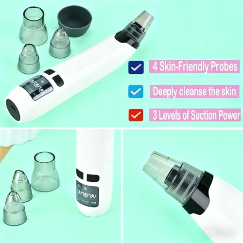 Blackhead Remover Pore Vacuum with Hot Compress, 69KPa Suction