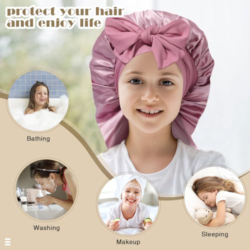 Kids Satin Bonnet for Long Hair & Braids | Double-Layer Sleep Cap