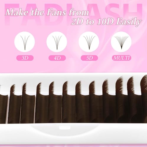 Dark Brown Colored Lash Extensions 0.07 C/D Curl
