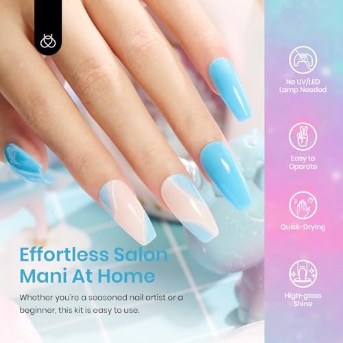 Beetles Dip Powder Nail Starter Kit 20 Colors Nude Pink Dreamy Town Collection Dipping Powder Set Blue Snow White Glitter for Nail Art with Base Top Coat Manicure DIY Salon Complete Accessories