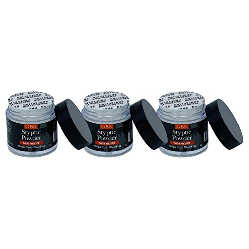 GENTS Styptic Powder .18 oz Twist off Cap and Protective Seal, Pack of 3