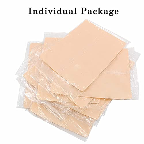 Yuelong 20Pcs Blank Tattoo Practice Skin Fake Skin 7.4x5.6" Double Sides Silicone Pads Microblading Eyebrow Tattoo Skin Practice for Beginners and Experienced Artists