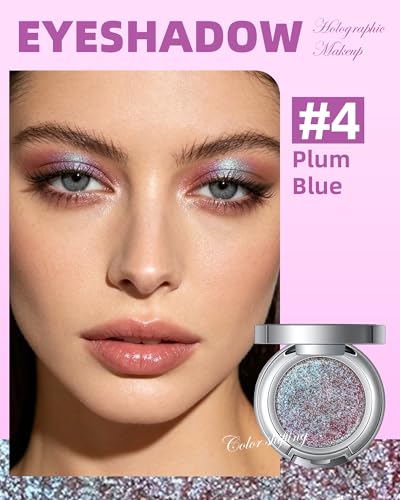 Duochrome Plum Blue Glitter Eyeshadow Palette