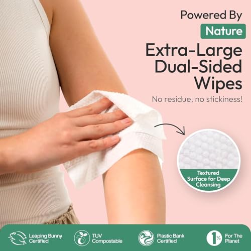 FOMIN Travel Deodorant Wipes - 100 Count, pH Balanced, Biodegradable