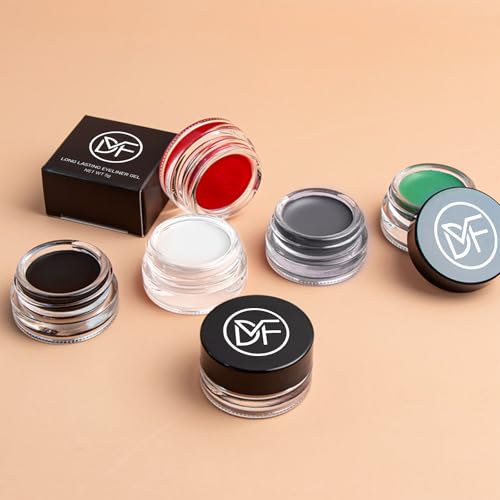 Waterproof Gel Eyeliner Set with Brush - Long Lasting