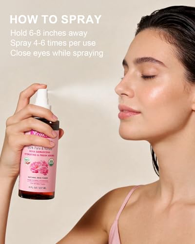 Yoken Organic Rose Water Spray 8oz - USDA Certified