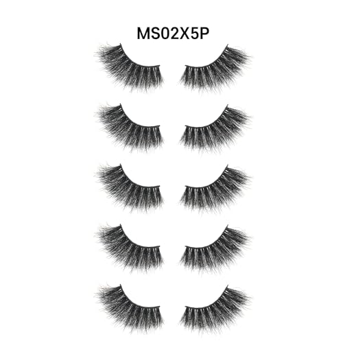 Laflare 25MM Silk Mink False Eyelashes - 5 Pairs Reusable 3D Lashes