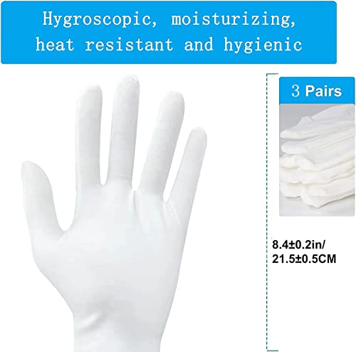 ZFYOUNG 10 Pcs（5pairs） White Cotton Gloves，White moisturizing Gloves, Cotton Gloves for Dry Hands Eczema, White Sleep Gloves for Men and Women, Beauty Coin SPA Cloth Gloves……