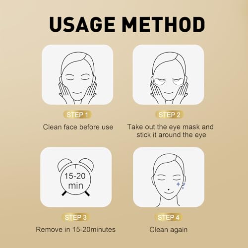 24K Gold Eye Patches for Dark Circles & Puffiness (200 Pairs)
