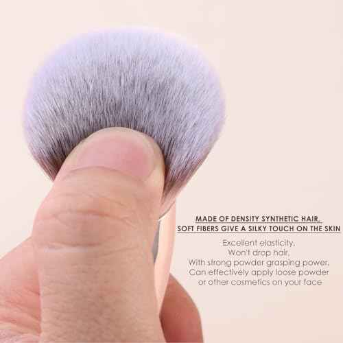 KINGMAS Foundation Brush, Dual Ended Makeup Brush for Foundation and Contour Blending Liquid Powder, Concealer Cream Cosmetics Blush, Cruelty Free Vegan & Easy (Pink)