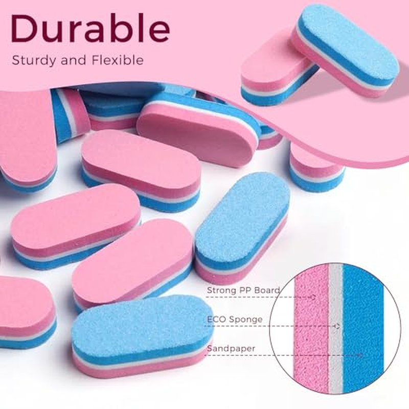50-Pack Dual Grit Nail Buffer Blocks | 100/180 Grit
