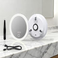 40X Rechargeable Travel Makeup Mirror with LED Lights & Suction Cups