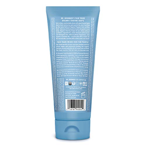 Dr. Bronner's - Organic Shaving Soap (Unscented, 7 Ounce) - Certified Organic, Sugar and Shikakai Powder, Soothes and Moisturizes for Close Comfortable Shave, Use on Face, Underarms and Legs