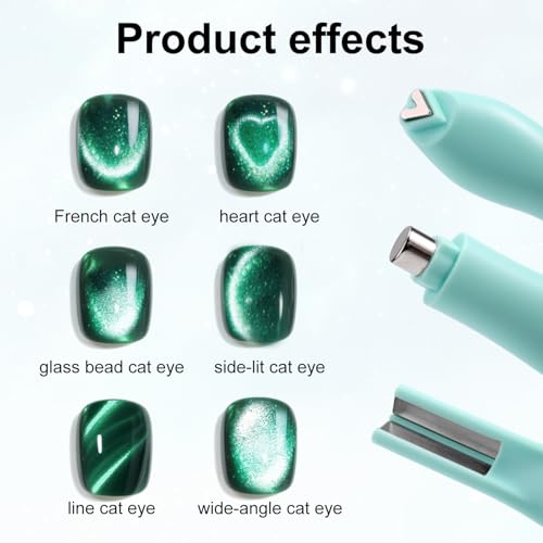 3-in-1 Cat Eye Magnet Nail Pen | Heart & Round Designs