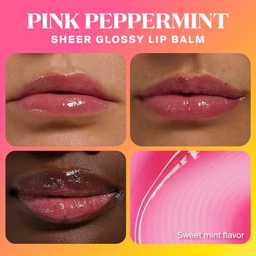 Supergoop! Glow Gloss SPF 40 Lip Balm Trio - Includes Vanilla Soft Serve, Strawberry Spritz & Pink Peppermint - Broad Spectrum Protection with a Non-Sticky, High-Shine Finish - 0.5 fl oz